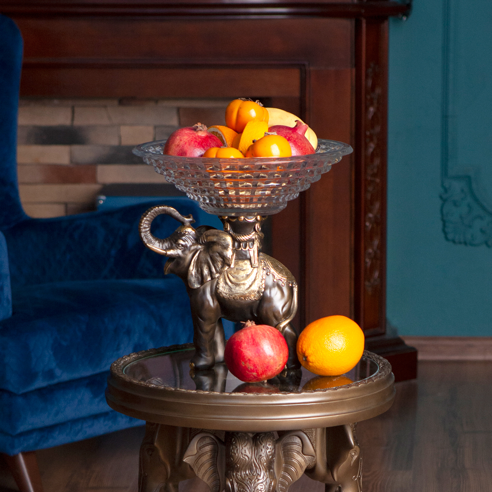 52077 Фруктовница-конфетница Слон Айрават Бронза BOGACHO 4627163961632 - Вид №8