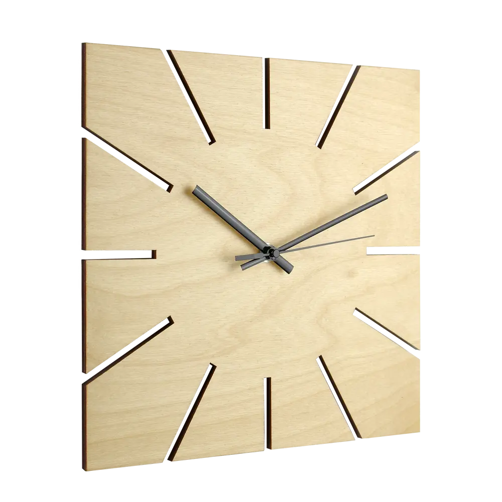 Часы настенные Troykatime Минимализм квадратные дерево цвет бежевый бесшумные ø29 см DESIGN CORE STLM-2058729 - Вид №2