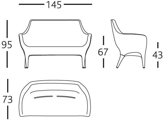 BD Barcelona Design 2-х местный диван Showtime sun-id-1393170 - Вид №7
