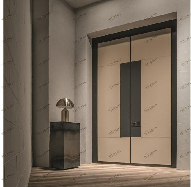 OIKOS VENEZIA Двустворчатая бронированная дверь с кожаной отделкой Tekno sun-id-1478305