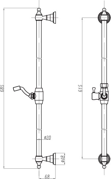 Душевая штанга CEZARES CZR-C-SDC1-02  - Вид №1