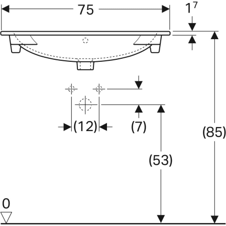 500.643.01.2 Встраиваемая раковина Geberit Acanto Geberit  - Вид №16