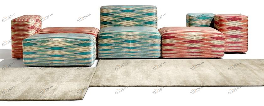 MissoniHome Секционный диван со съемным чехлом из ткани sun-id-1370193