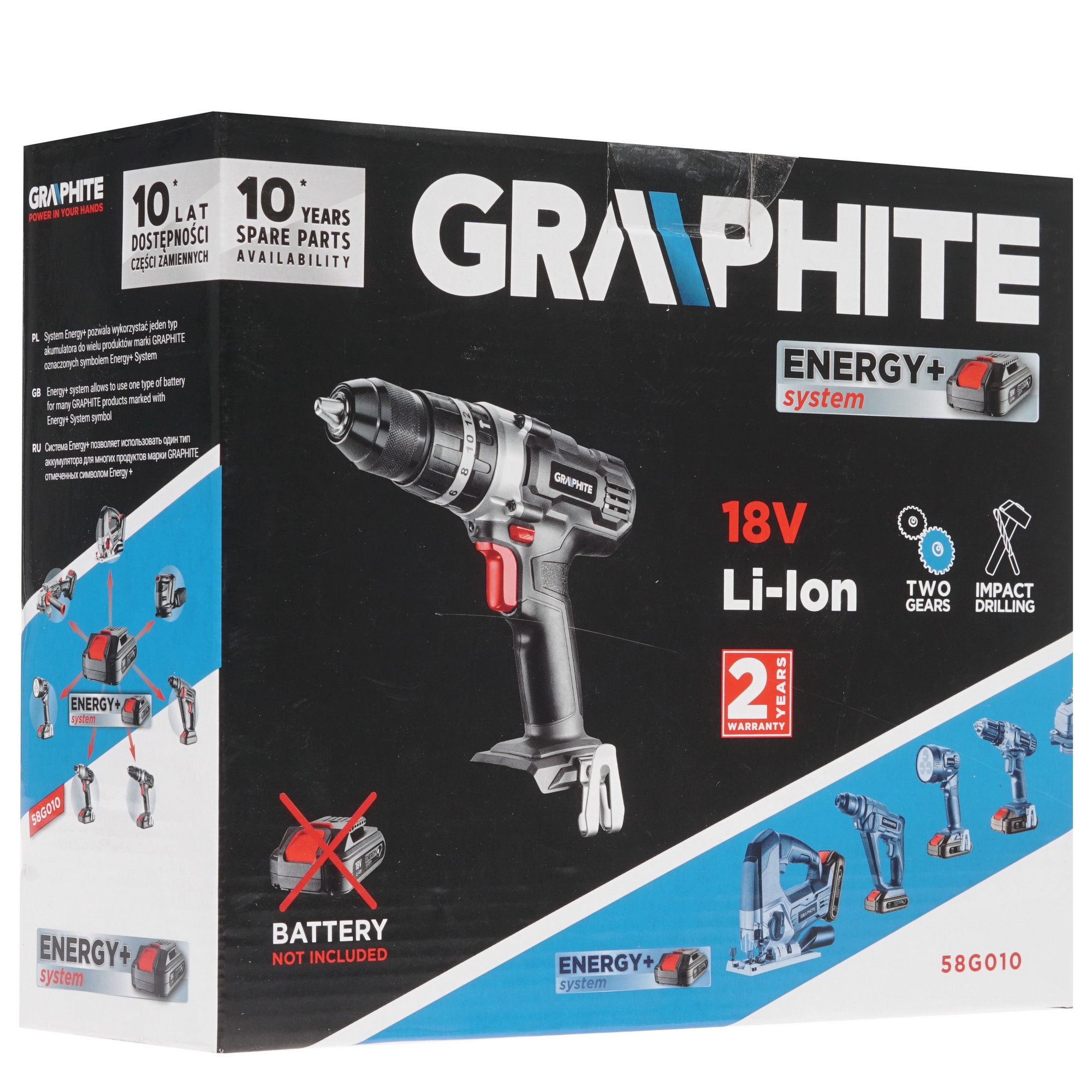 Дрель-шуруповерт GRAPHITE 58g010 "Без ЗУ и АКБ"   , Без ЗУ, Без АКБ 8118823 STDN-0072323 - Вид №6