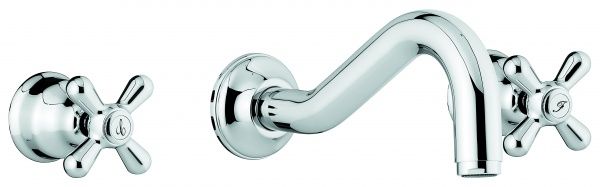 12055BO Настенный смеситель Deco Classic для кухни, цвет белый-золото EMMEVI Decò classic