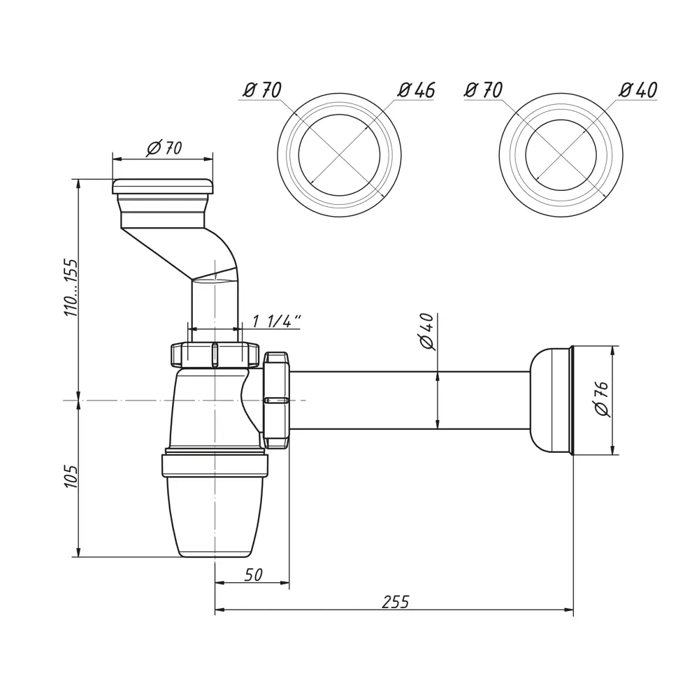 Сифон Orio для писсуаров с системой защиты от запахов 18549595 STLM-0011257 - Вид №3