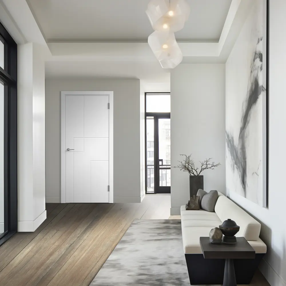 Комплект двери Контур глухая 90x200 см эмаль цвет белый с добором 150 мм VELLDORIS STLM-2198067 - Вид №1