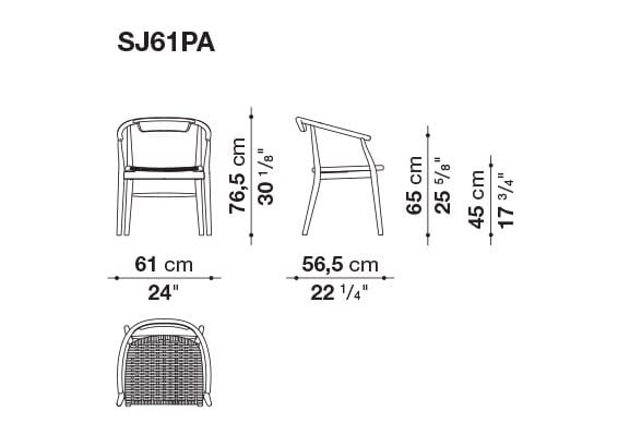 Деревянный стул и плетеная веревка B&B Italia Jens ARCH-00017794