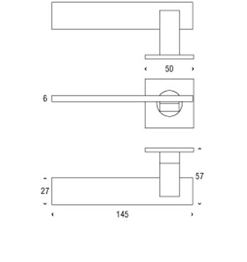 FROST Ручка рычажная KUBE 1006 » матовая. Нержавеющая сталь Матовый A1006BS  - Вид №2