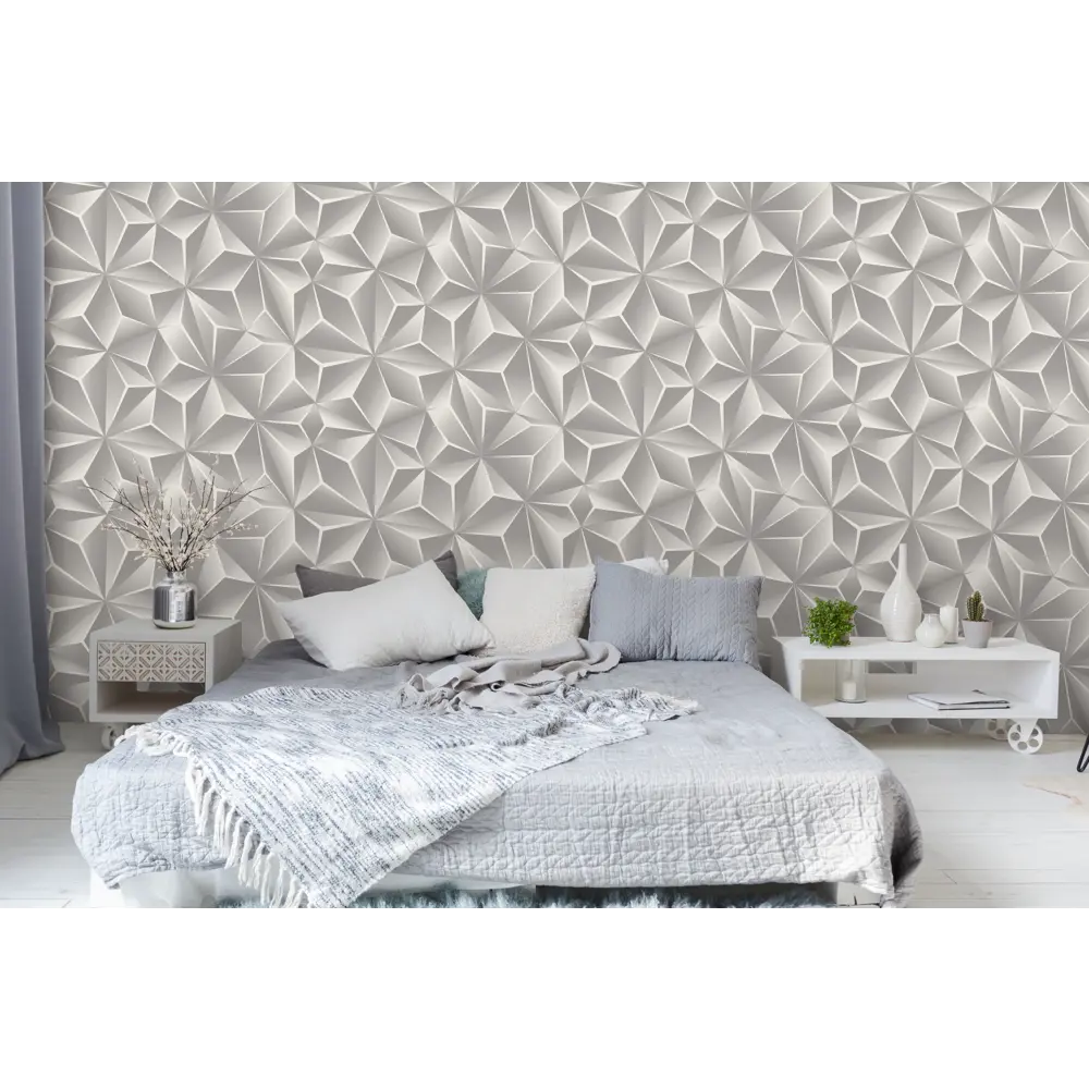 Обои флизелиновые Ateliero Kaleidos серые 1.06 м AT88187-06 Kaleidoscope STLM-2062267 - Вид №3