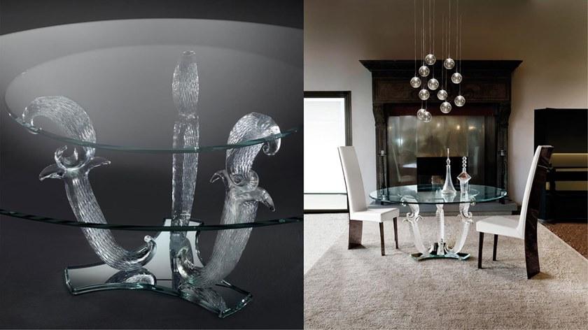 Reflex Овальный стеклянный обеденный стол с ленивой сьюзан Casanova sun-id-1448683 - Вид №3