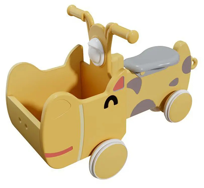 91637159 Машинка-каталка с корзиной Unix Kids Hippo Yellow 68x42 см жёлтый/золотой STLM-0957745