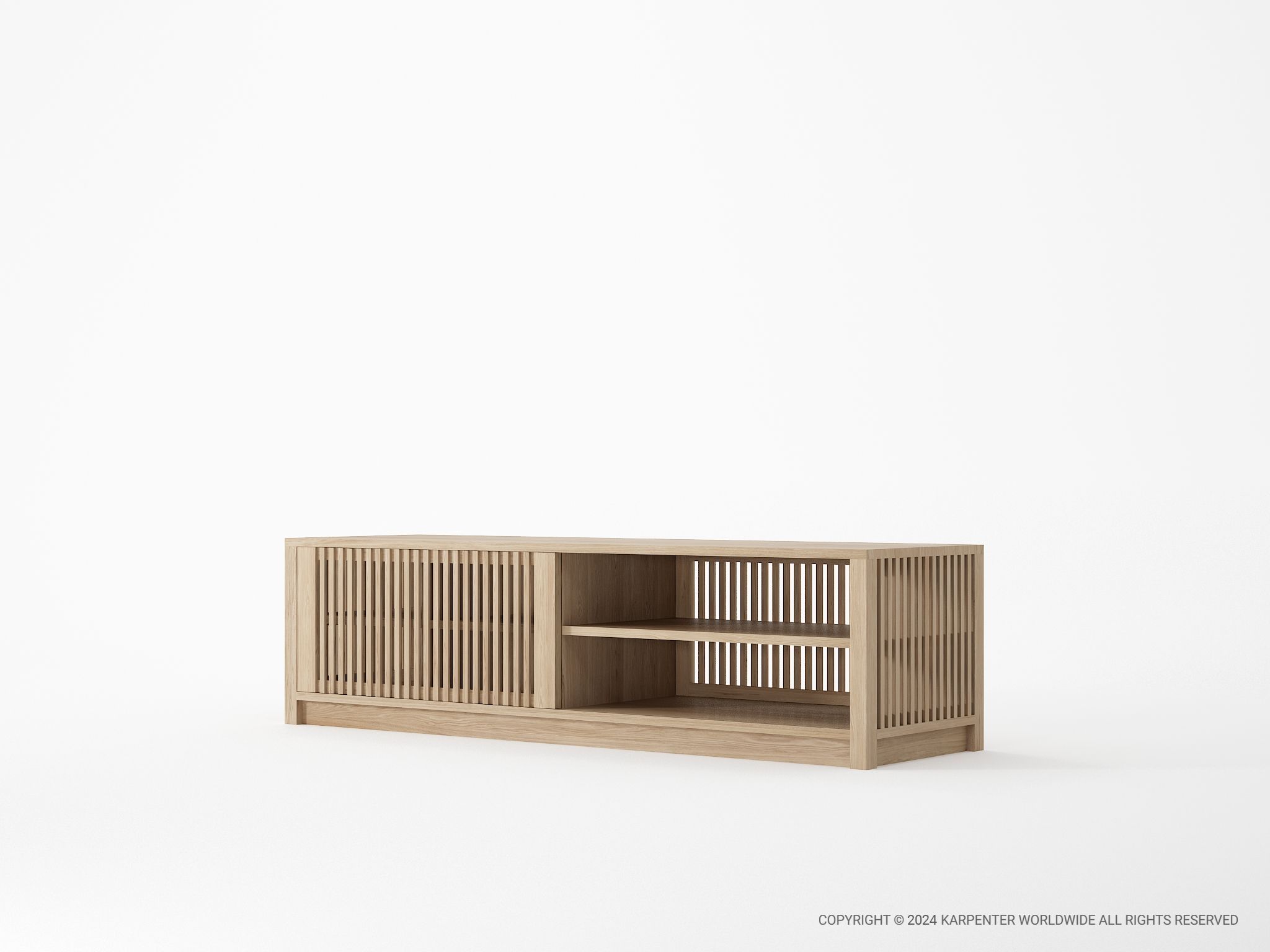 Деревянный шкаф для телевизора с раздвижными дверями KARPENTER Ray ARCH-00147709 - Вид №3