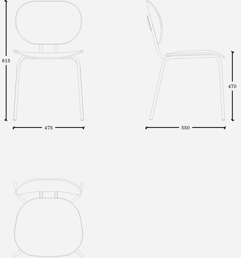 Стальной и деревянный стул с открытой спинкой с мягким сиденьем ONDARRETA Hari ARCH-00133414 - Вид №4