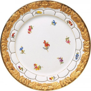 93782 Meissen Тарелка обеденная 28см "Форма - Икс" (россыпь цветов) Фарфор