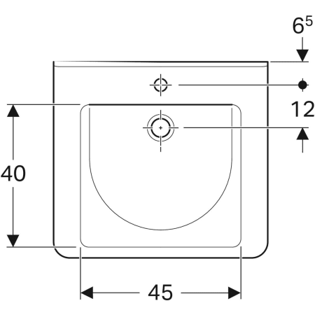 128662000 Раковина Geberit Renova Comfort Square, безбарьерная Geberit  - Вид №20