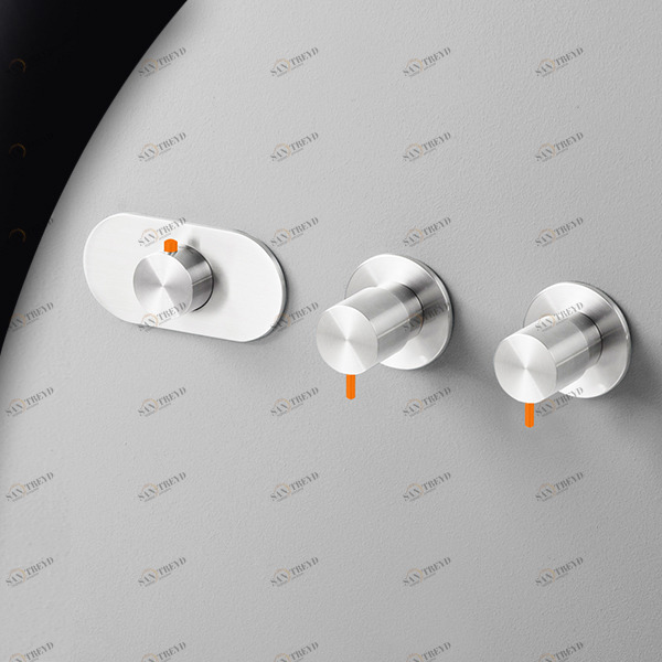 Термостат для душа глянцевая сталь с оранжевой ручкой Toki Radomonte TKI55LCIL24