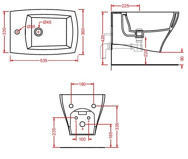 6614 Биде подвесное JAZZ ArtCeram - Вид №3