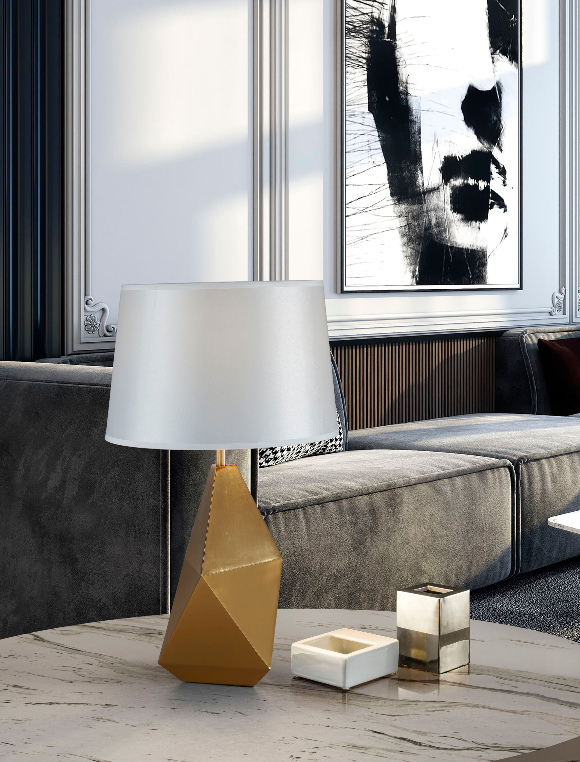 Настольная лампа из металла и ткани K-Lighting VULCANO ARCH-00015185 - Вид №1