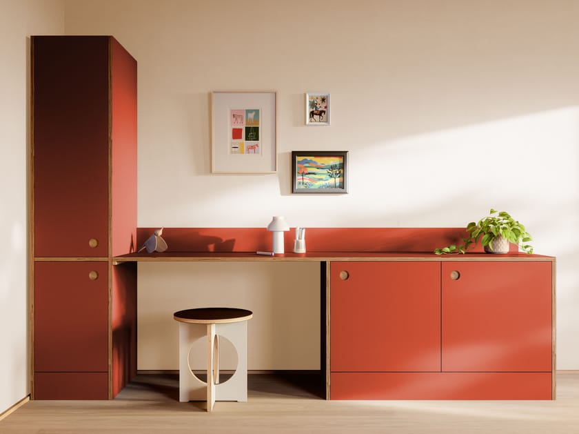 Ламинированный настенный секционный шкаф Neuvermoebelt SMART LINE FURNITURE ARCH-00079898