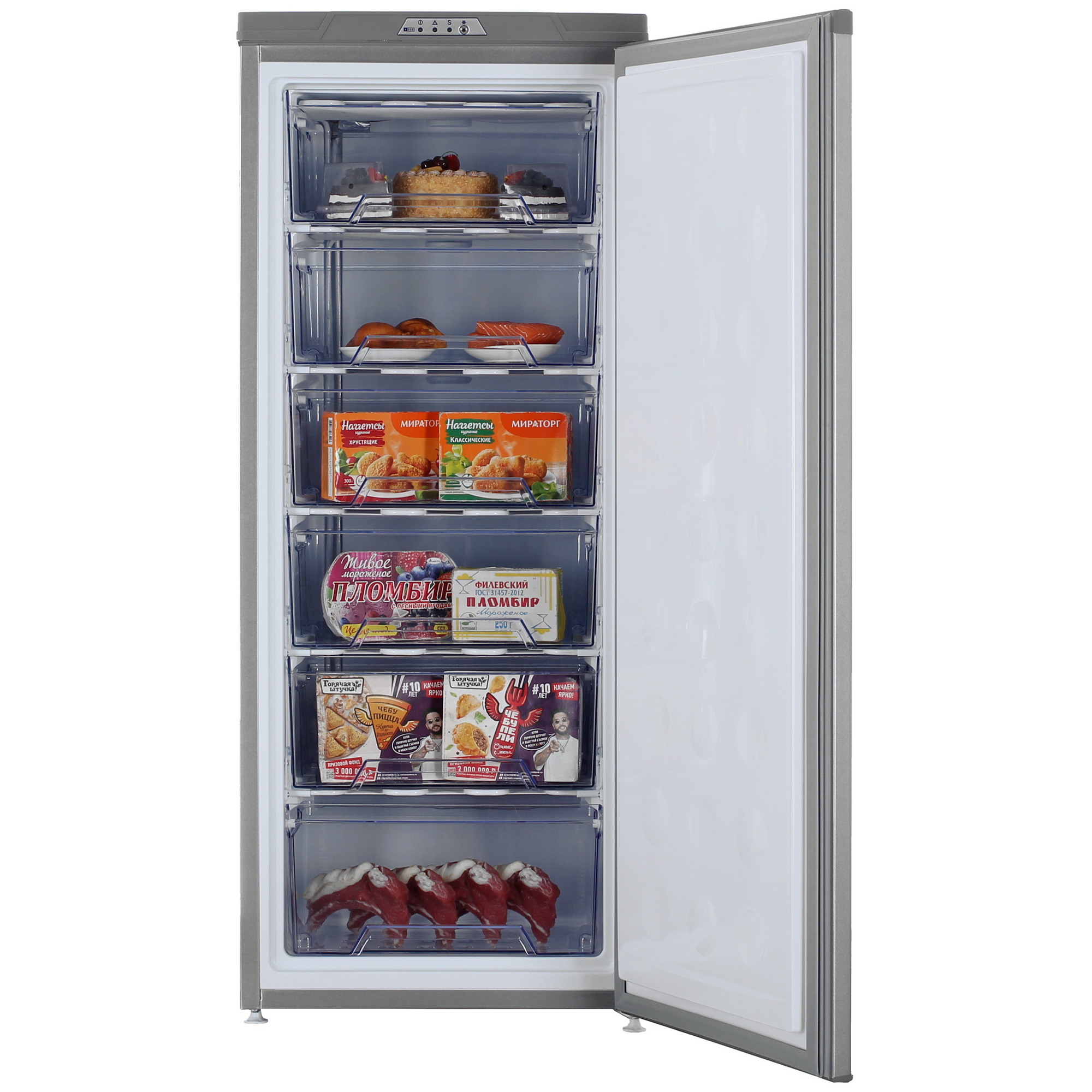 1330115 Морозильный шкаф  DON R-106 MI серебристый STDN-0092568 - Вид №5