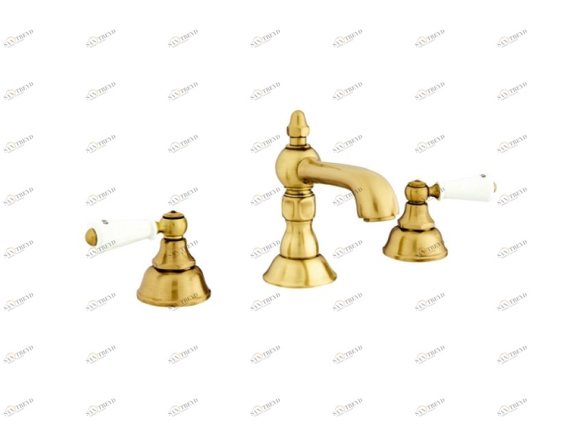 035001.M00.71 Раковина на три отверстия с фарфором Античное серебро Mestre RETRO