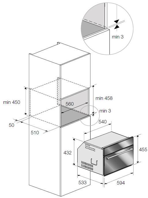 Fulgor Milano Комбинированная встраиваемая микроволновая печь Compact 45 sun-id-1387558 - Вид №1