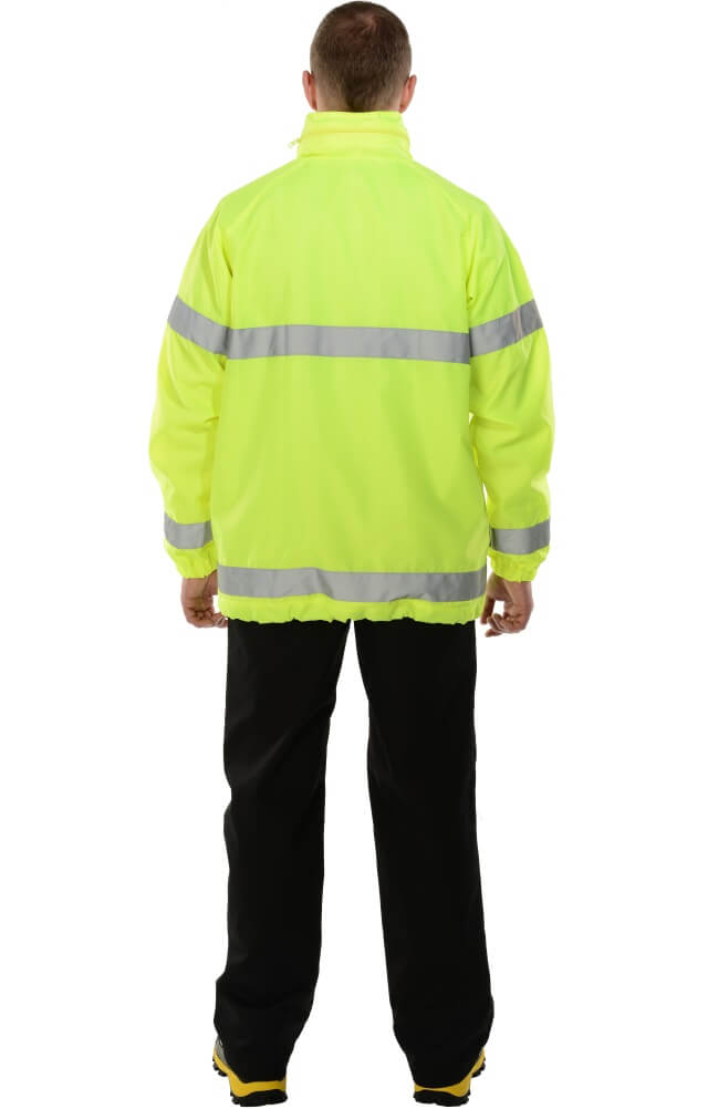 69853 Куртка-ветровка "Блик" лимонная с СВП  Сигнальная одежда  размер 48-50/182-188 Спецодежда  - Вид №4
