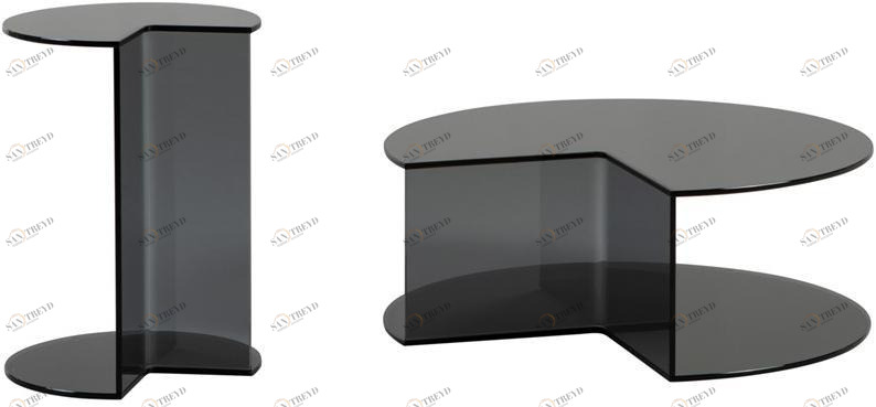 Tonin Casa Круглый журнальный столик из хрусталя sun-id-1377229