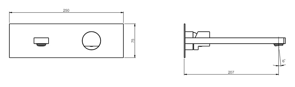 Настенный смеситель для раковины из нержавеющей стали с 2 отверстиями Rubinetterie Frattini Borgia ARCH-00046332 - Вид №3