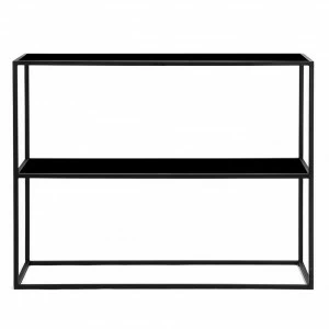 Консоль черная со стеклянной столешницей и полкой Rash black INTELLIGENT DESIGN  261009 Черный