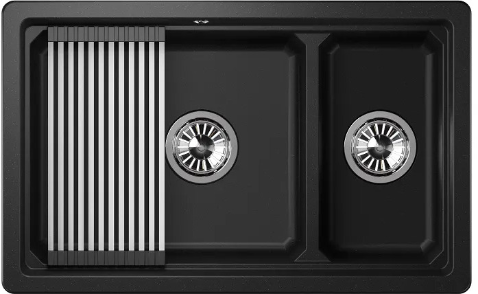 KS-7304U, ЧЁРНЫЙ кухонная мойка, кварц