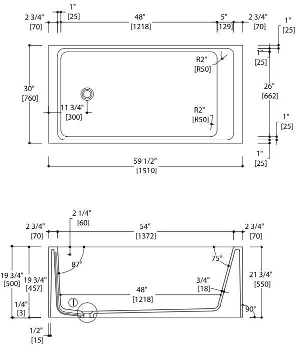 Blu Bathworks® Прямоугольная ванна синего цвета ∙ stone ™ Metrix Bt0102.01 - Вид №3