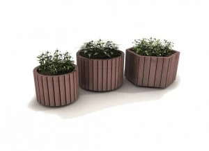 Euroform W Круглые кадки из дерева для общественных мест  130, 140, 160