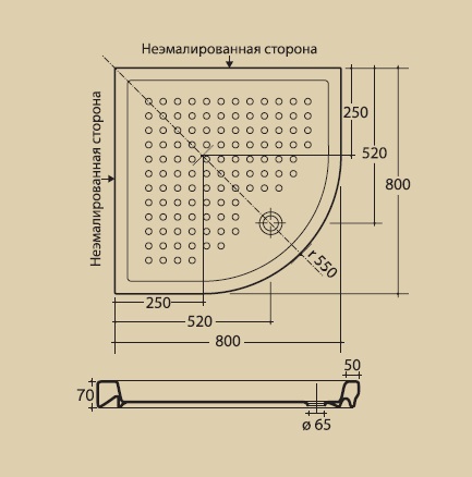 Поддон душевой MIGLIORE 80 x 80 см, ML.PDA-28.390.BI  - Вид №1