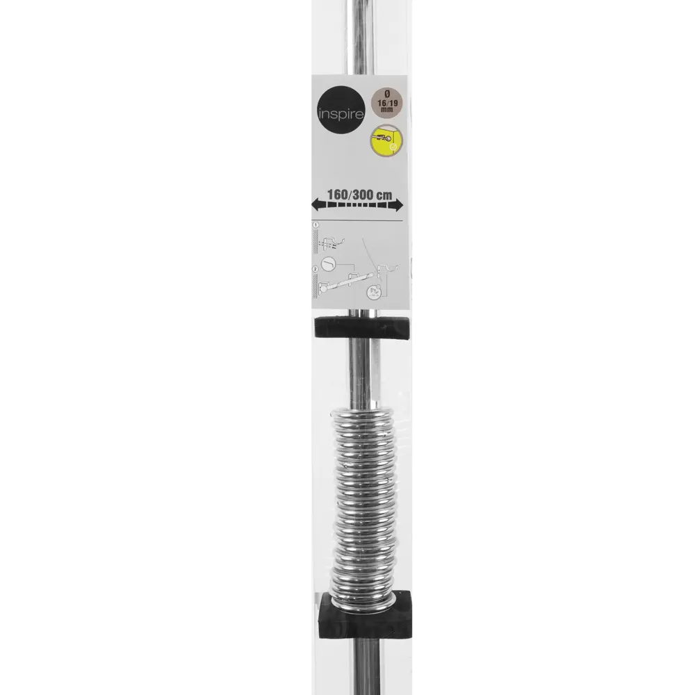 Карниз однорядный Цилиндр Inspire 160-300 см цвет хром STLM-2018333 - Вид №3