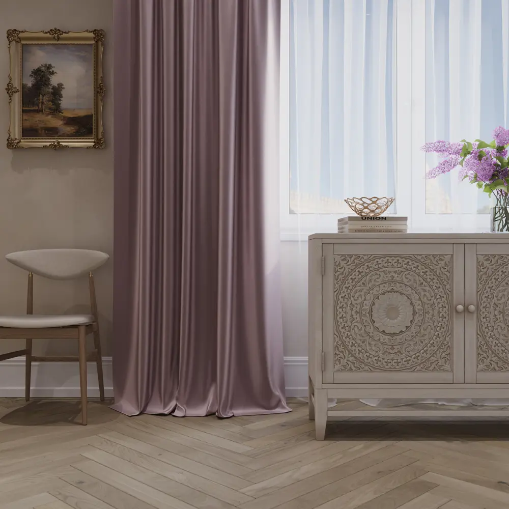 Штора на ленте Light 160x280 см цвет розовый MIAMOZA STLM-2053456