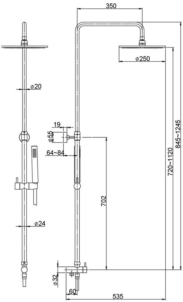 Paini RST4 50CR191ART2P3 душевая система  - Вид №2