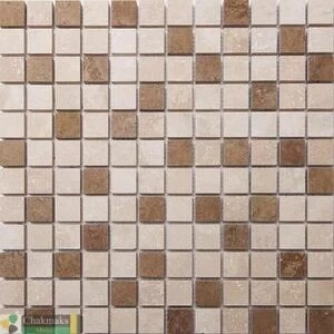 LIGHT NOCE чакмозаика  травертин 305*305 чип 23*23