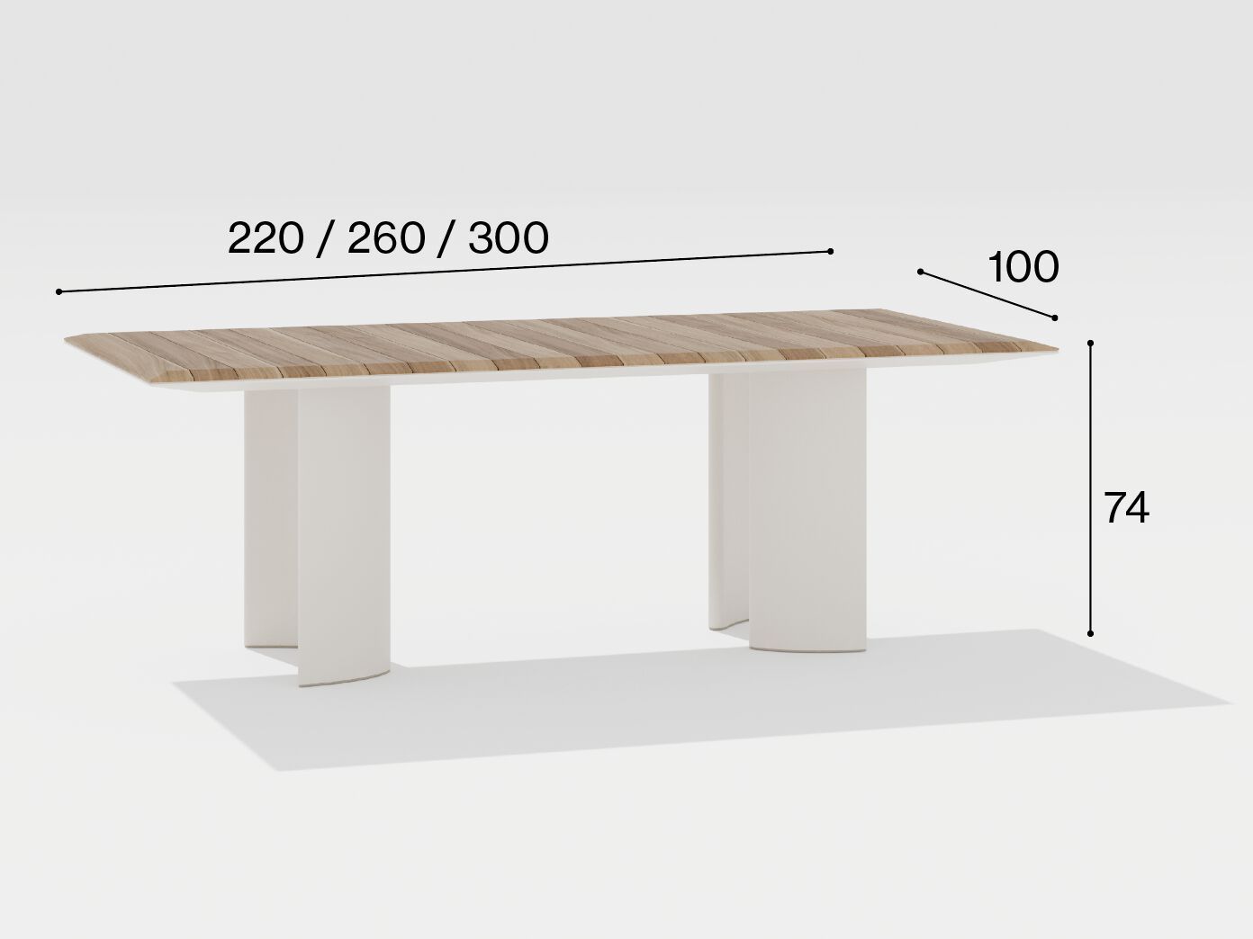 Прямоугольный садовый стол из тикового дерева FAST Naca ARCH-00059715 - Вид №5