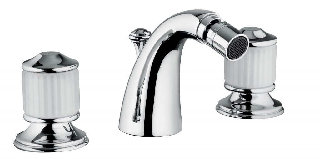 4503 Смеситель для биде с тремя отверстиями и сливным клапаном 1,1 / 4 ”. Bongio Cristallo