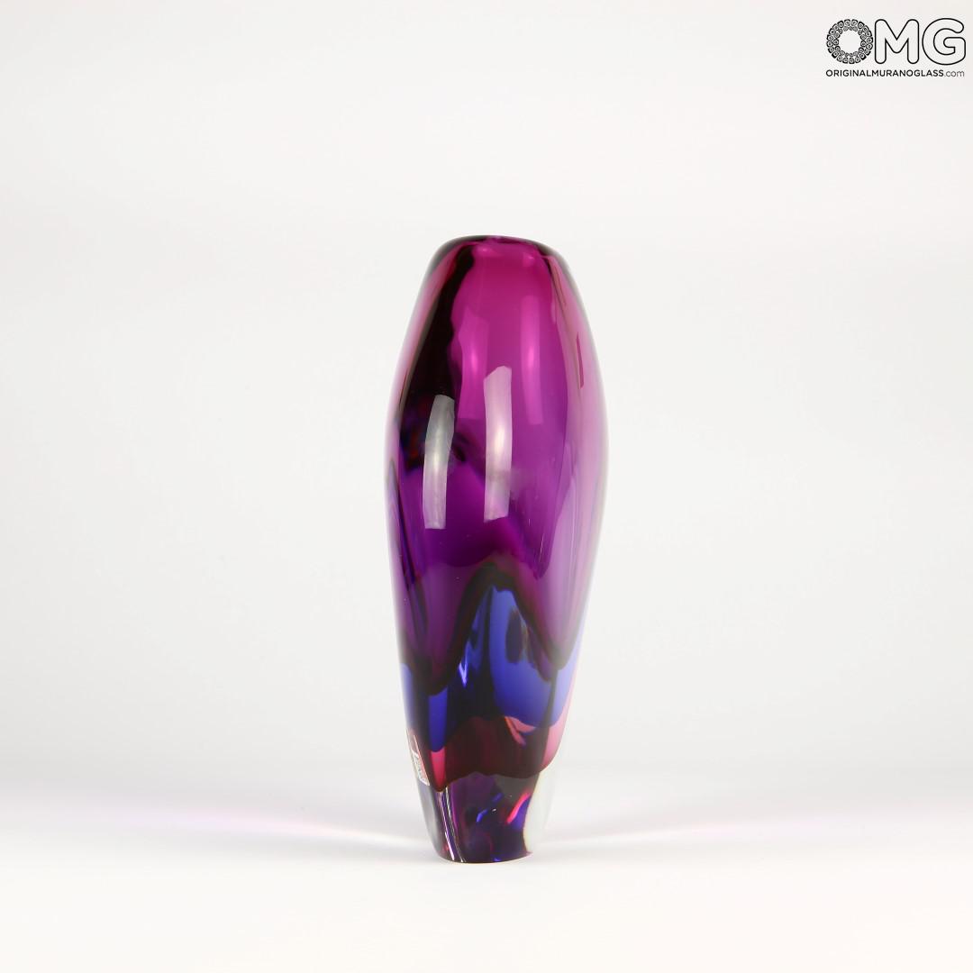 2669 ORIGINALMURANOGLASS Ваза Пурпурная капля - соммерсо - Original Murano Glass OMG 20 см  - Вид №1