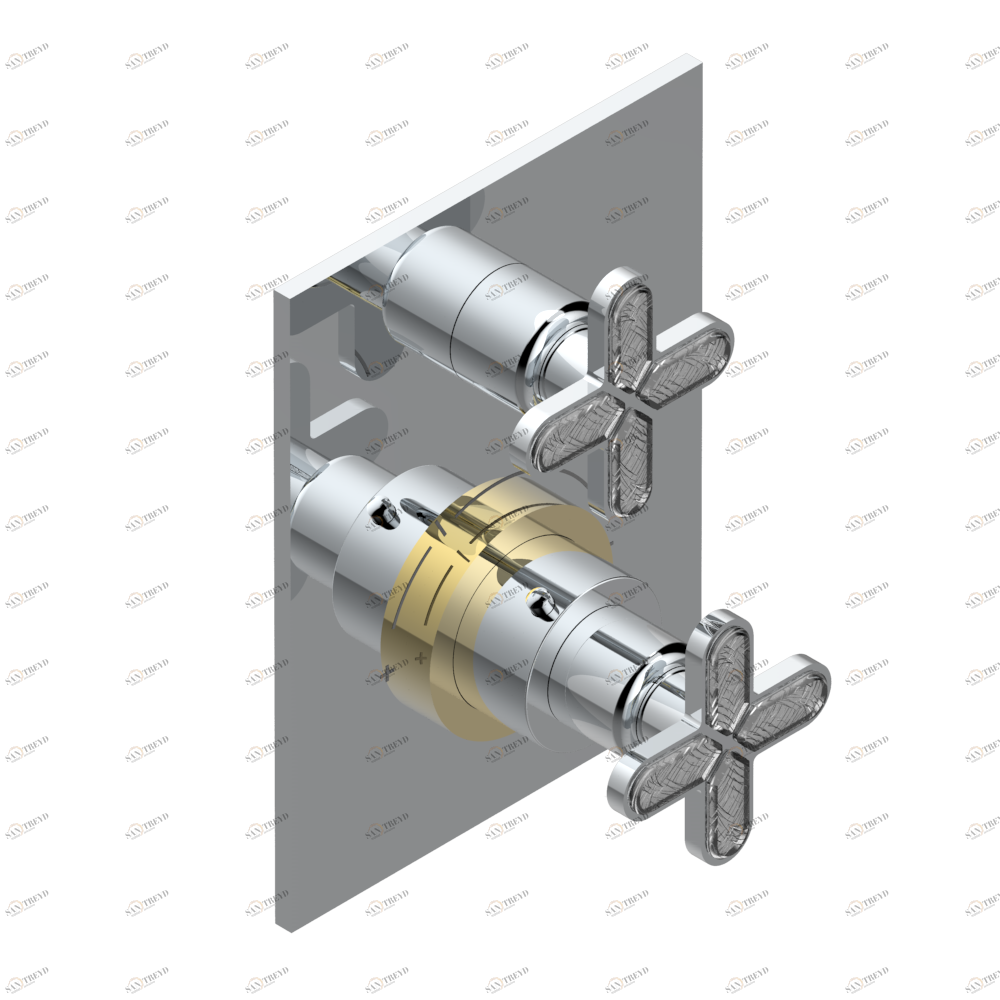 A6G-5300BE Ручки регулировки для термостата THG с вентилем арт.5300AE Thg-paris Profil инкрустация Lalique Хром/золото A6G 5300BE CAT.A