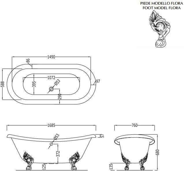 Devon&Devon Отдельностоящая чугунная ванна sun-id-1408456 - Вид №4