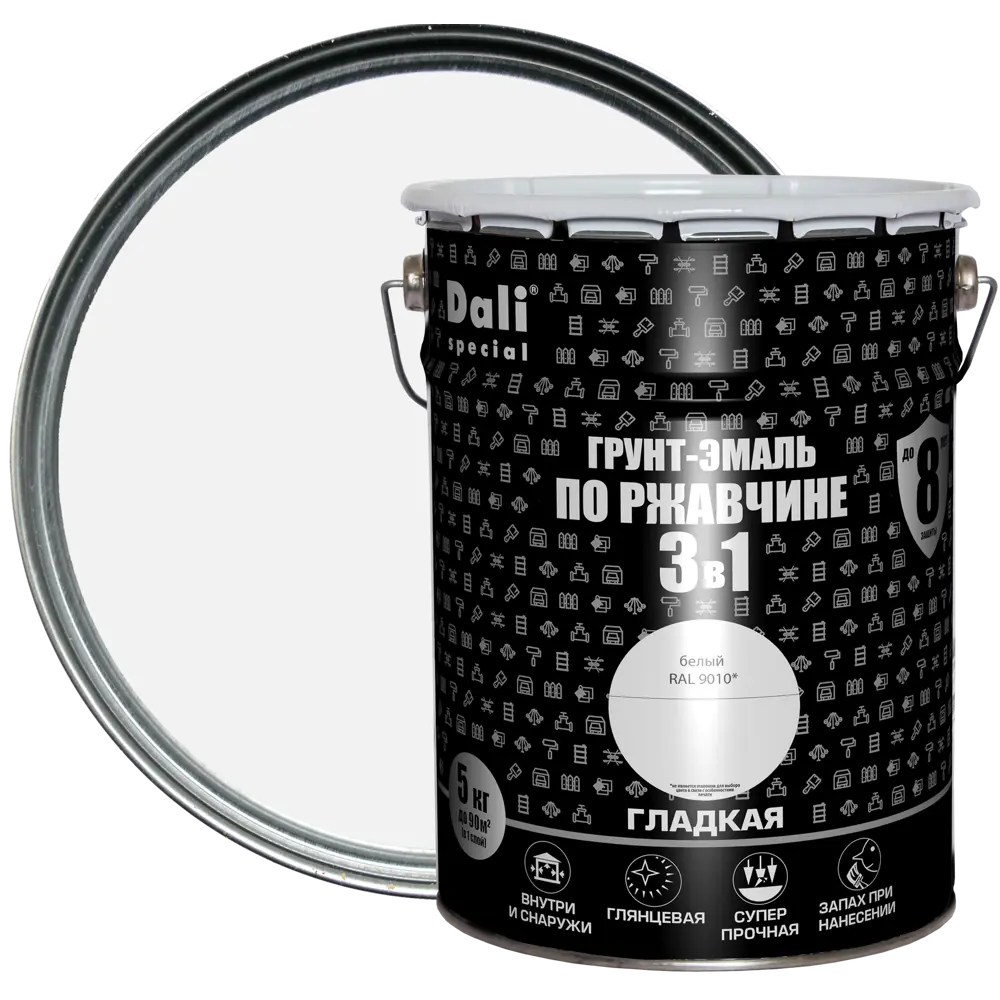 Грунт-эмаль 3 в 1 DALI для металла с антикоррозийной защитой 84584234 STLM-0052318