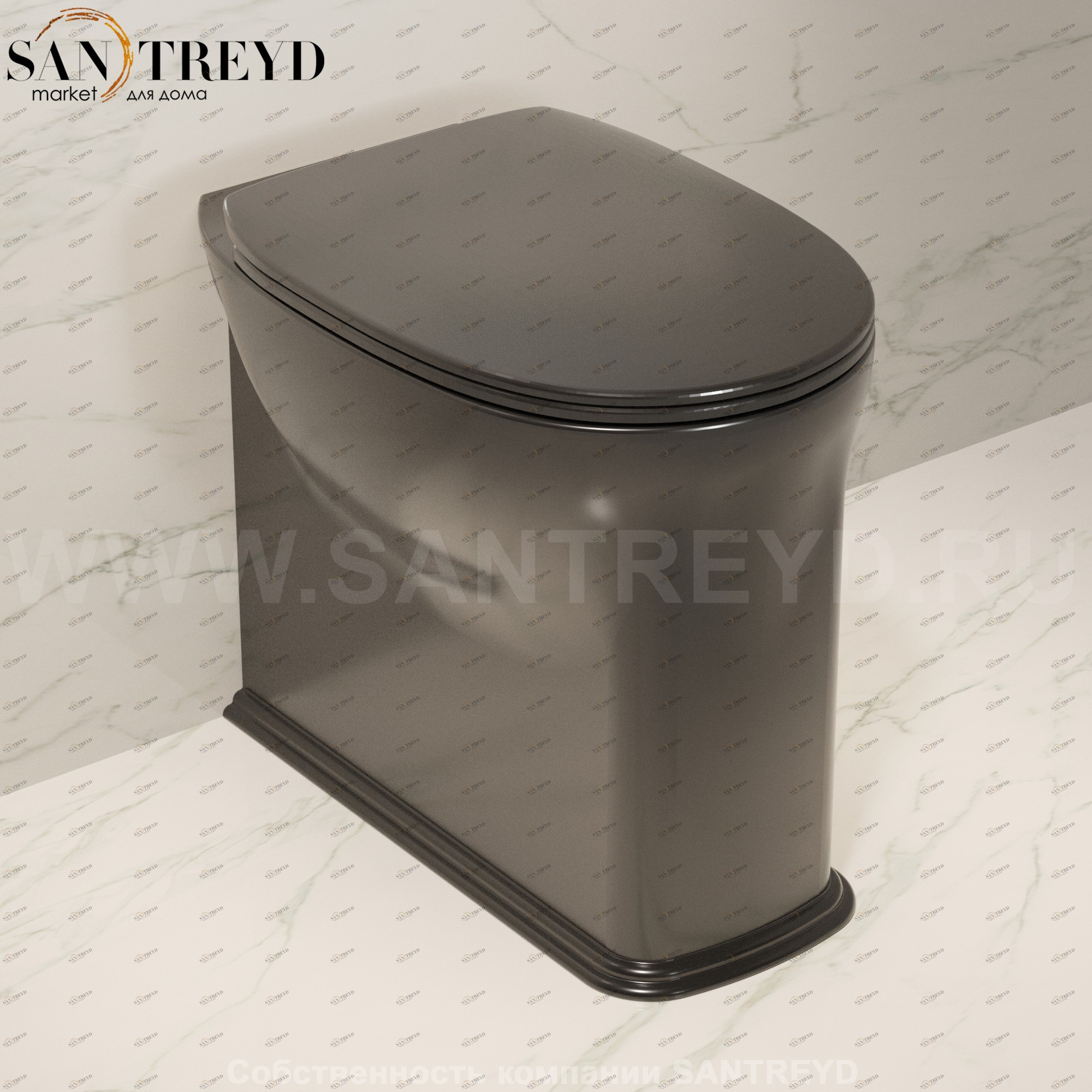 MA117RG9017 Приставной унитаз напольный Черный Ceramica Flaminia Madre Италия