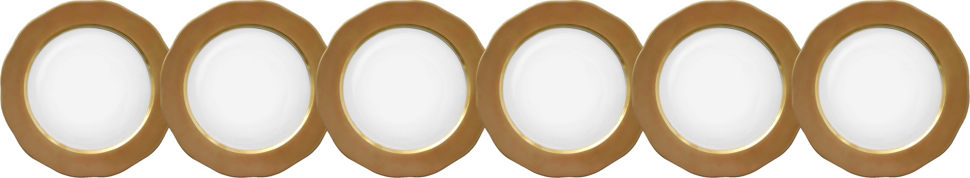 10649249 Herend Набор тарелок подстановочных Herend 30,5см (бело-оранжевый), 6 шт Фарфор 