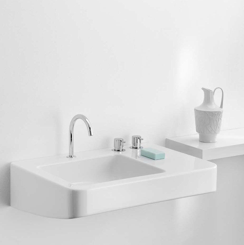 45710 Подвесная раковина настенная овальная Rapsel  белая  - Вид №1