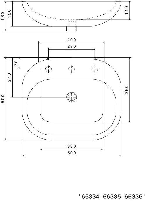 66335 Подвесная раковина настенная овальная Newform Lavabi белая - Вид №2