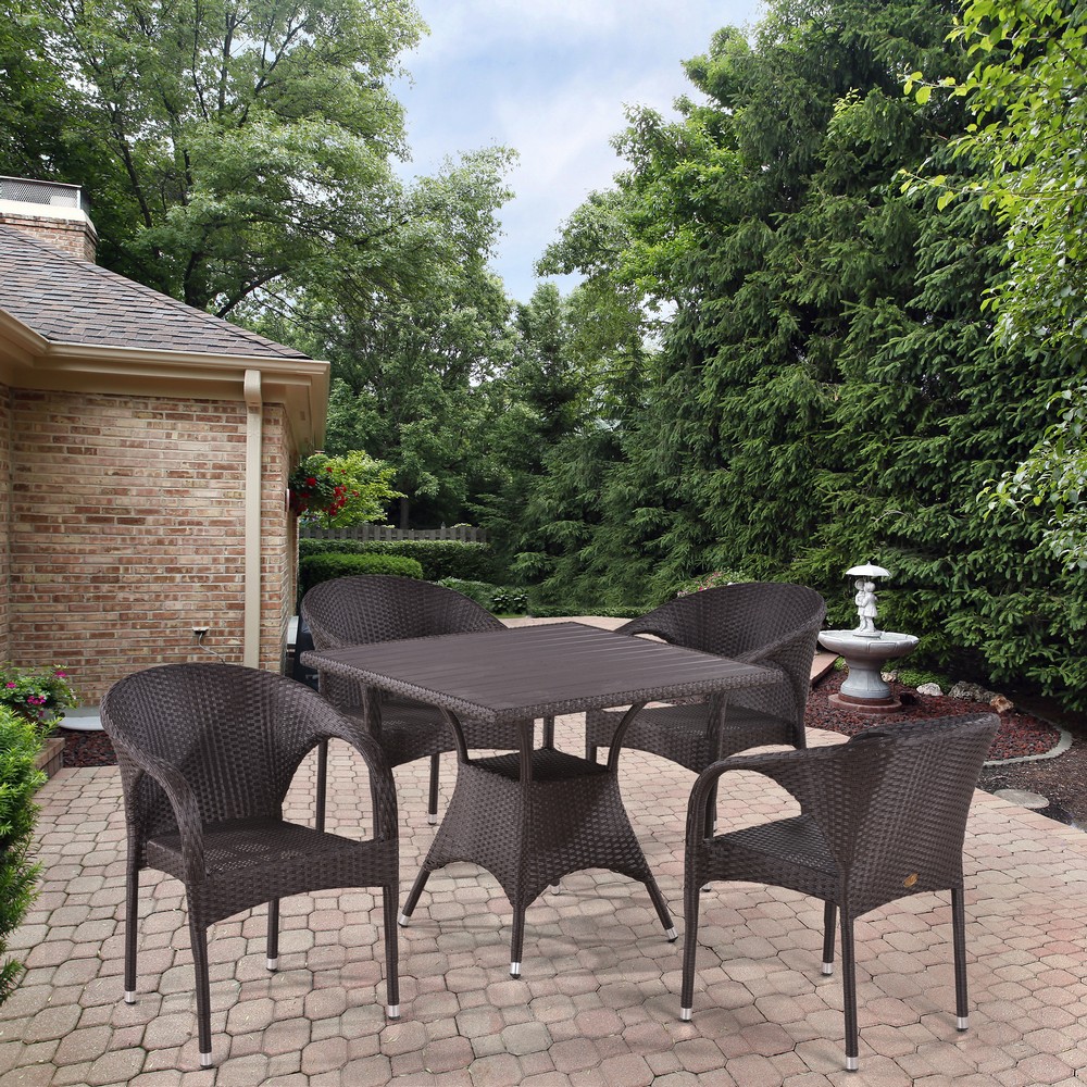 T190BD/Y290B-W52 Brown 4Pcs Комплект плетеной мебели Afina 